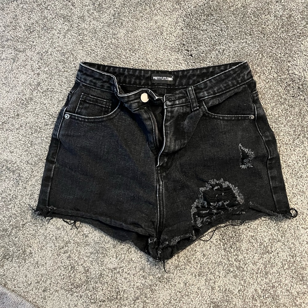Black jean shorts